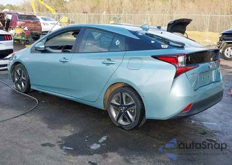 2019 Toyota Prius Xle z USA, uszkodzony, nr VIN JTDKARFU6K3089904